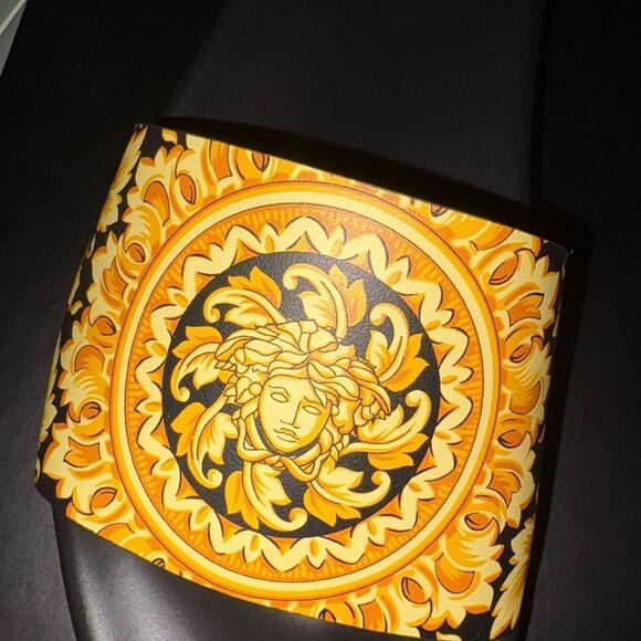 Brand new women's Versace Black and Gold Slide Sandals with box size  10 - Picture 9 of 12